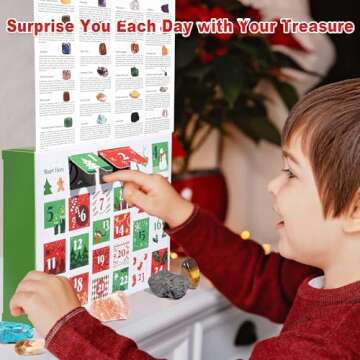 Advent Calendar 2024 Crystals for Kids with 24 Days Christmas Countdown Surprises, Natural Mineral &...