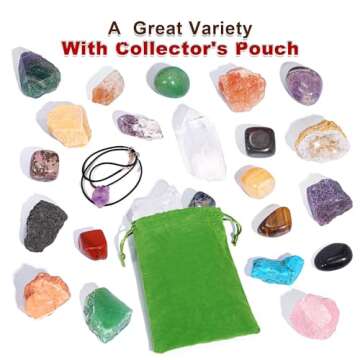 Advent Calendar 2024 Crystals for Kids with 24 Days Christmas Countdown Surprises, Natural Mineral & Rock Stone for Learning, Collection, Scientific Gift for Girls & Boys & Geology Enthusiasts (Crystals Advent Calendar 2024)