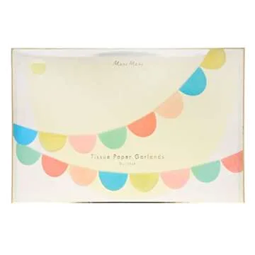 Meri Meri Rainbow Scallop Pennant Banner (Pack of 2), 13' Party Banner Inlcuding Excess Cord, Meri Meri Garland Birthday Party Decorations
