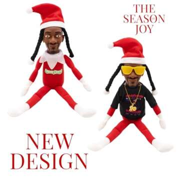 Snoop on the Stoop,Snoop Elf on a Shelf, Elf Doll,2024 Christmas Gift Toy 12" Figurine Elf, Plush Toys,+Big Size Gift Box(Special2024Edition)