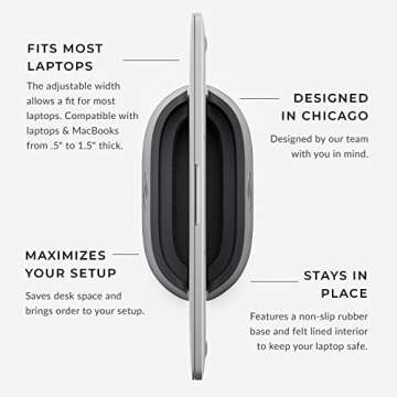 HumanCentric Vegan Black Leather Vertical Laptop Stand