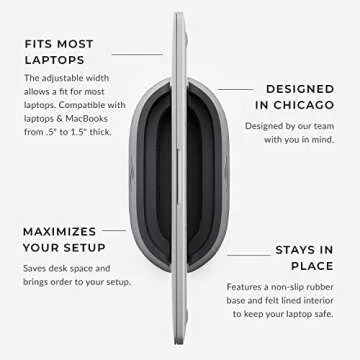 HumanCentric Vegan Black Leather Vertical Laptop Stand