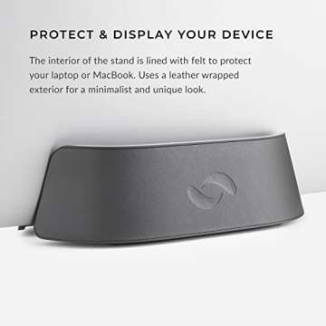 HumanCentric Vegan Black Leather Vertical Laptop Stand