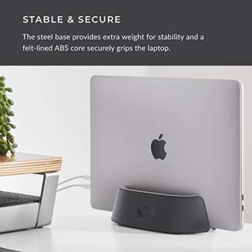 HumanCentric Vegan Black Leather Vertical Laptop Stand