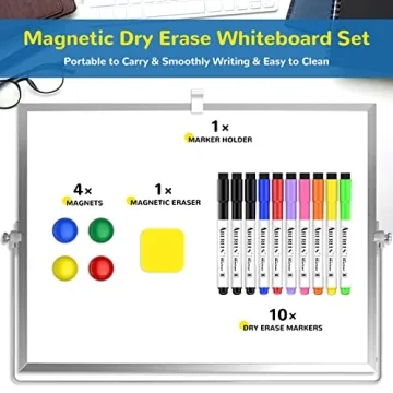 Magnetic Dry Erase Board 16x12in with Stand Markers