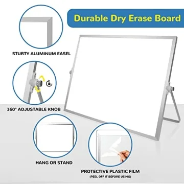 Magnetic Dry Erase Board 16x12in with Stand Markers