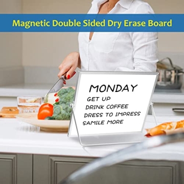 Magnetic Dry Erase Board 16x12in with Stand Markers