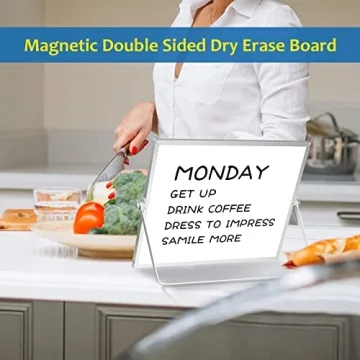 Magnetic Dry Erase Board 16x12in with Stand Markers