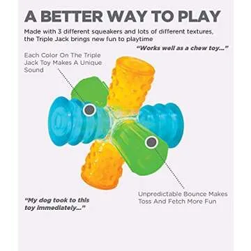 Outward Hound Triple Jack Interactive Dog Toy for Endless Fun