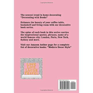 Italy: A Blank Decorative Book with Country Cities Names In Blush Pink for coffee tables, living roo...