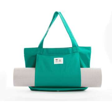 Yoga Pilates Mat Bag - Basic Canvas Tote Carrier