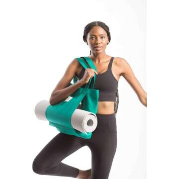 Yoga Pilates Mat Bag - Basic Canvas Tote Carrier