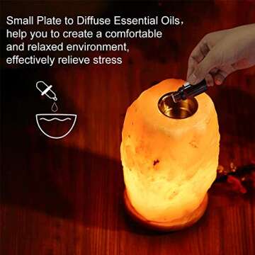 pursalt Upgraded Aromatherapy Himalayan Pink Salt Lamp Diffuser with 3 Replacement Bulbs, Natural Ro...