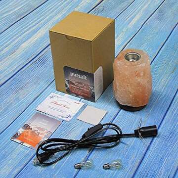 pursalt Upgraded Aromatherapy Himalayan Pink Salt Lamp Diffuser with 3 Replacement Bulbs, Natural Rock Crystal Salt Lamp with Warmer to Diffuse Essential Oil, Wooden Base Aroma Salt Lamp Night Light