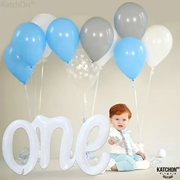 KatchOn Big White Number One Balloon for First Birthdays