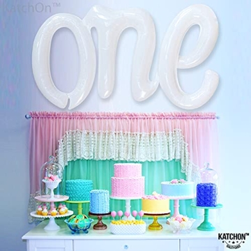 KatchOn Big White Number One Balloon for First Birthdays
