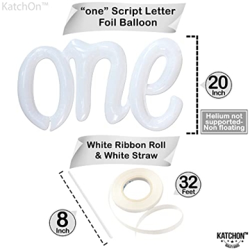 KatchOn Big White Number One Balloon for First Birthdays
