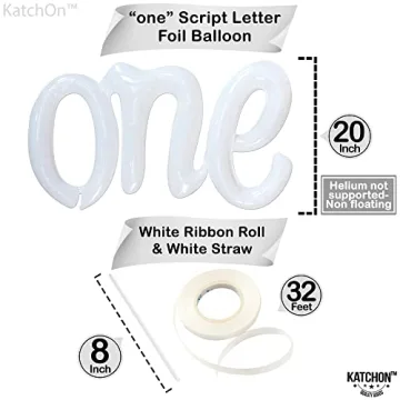 KatchOn Big White Number One Balloon for First Birthdays