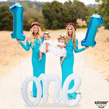 KatchOn Big White Number One Balloon for First Birthdays