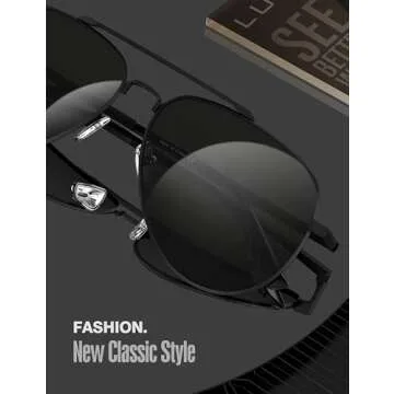 Stylish LUENX Aviator Polarized Sunglasses for Men & Women