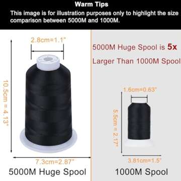 Simthread 5500Yds 40WT Embroidery Thread – 100% Polyester 170+ Vivid Colors, CPSC Certified, High-...