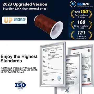 Simthread 5500Yds 40WT Embroidery Thread – 100% Polyester 170+ Vivid Colors, CPSC Certified, High-Speed (1000SPM) – Compatible with Brother, Singer, Janome & More - Clay Brown 339