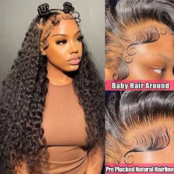 Water Wave Lace Front Wigs Human Hair HD 13x6 Glueless Lace Frontal Wigs Human Hair Wigs for Women 180% Density Wet and Wavy Lace Front Wigs Human Hair Pre Plucked with Baby Hair Natural Color 24 Inch