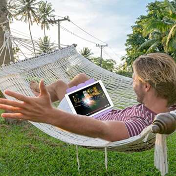 MSDADA Desk Book Stand Metal Reading Rest Book Holder Angle Adjustable Stand Document Holder Portable Sturdy Lightweight Bookstands-Textbooks Tablet Music Books Cook Recipe (Macaron Green)