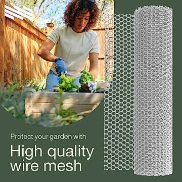 MaPorch White Plastic Chicken Wire Mesh Fence - 15.7in x 10ft Snake Barrier Roll for Poultry, Rabbit...