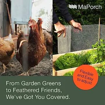 MaPorch White Plastic Chicken Wire Mesh Fence - 15.7in x 10ft Snake Barrier Roll for Poultry, Rabbit, & Gardening – Fencing & Netting Solution