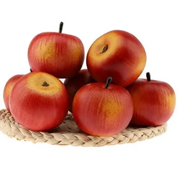 Gresorth 6pcs Lifelike Artificial Red Apples for Decor