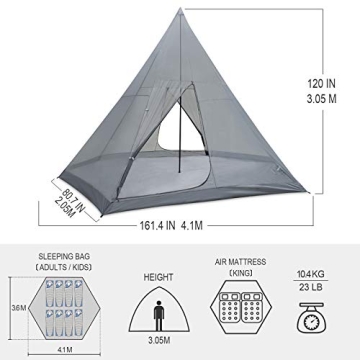 Spacious KAZOO Family Camping Tent for 8 Waterproof Easy Setup