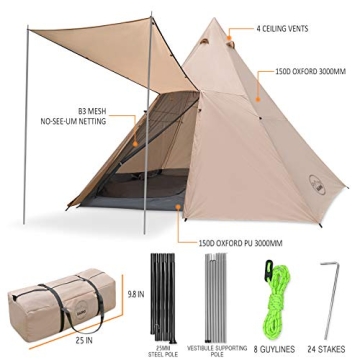 Spacious KAZOO Family Camping Tent for 8 Waterproof Easy Setup