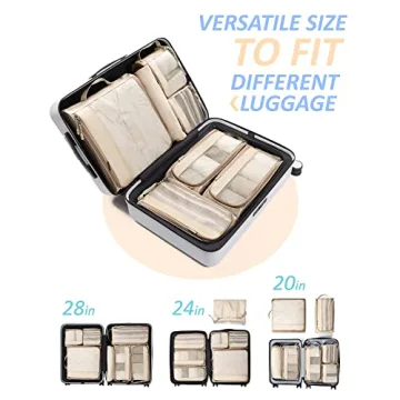 BAGSMART 7-Piece Packing Cubes Set for Travel Organization