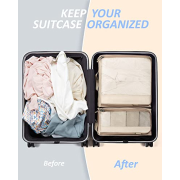 BAGSMART 7-Piece Packing Cubes Set for Travel Organization