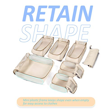 BAGSMART 7-Piece Packing Cubes Set for Travel Organization