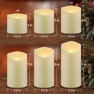 Baleid Pillar Candles Set of 9, Ivory White Flameless Candles, Real Wax Realistic LED Candles with Remote, Electric Candles Flickering Cycling 24 Hours