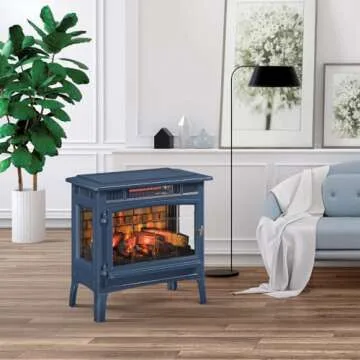 duraflame Freestanding Electric Fireplace Stove Heater with 3D Flame Effect for 1,000 Sq. Ft. Room, ...