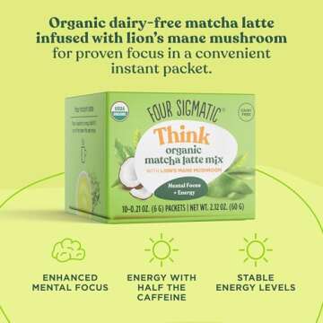 Four Sigmatic Matcha Latte Packets with Lion's Mane