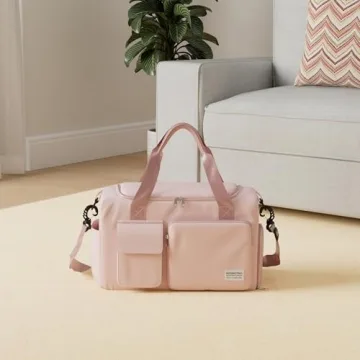 Stylish Pink Gym Bag with Shoe Compartment and Wet Pocket