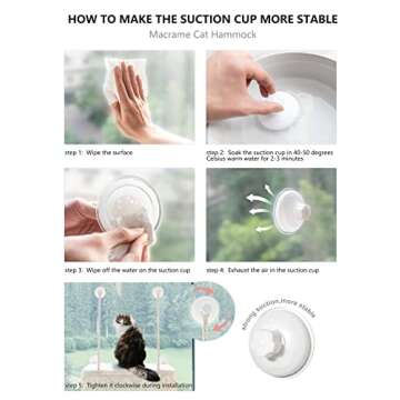 Dahey Macrame Cat Window Perch Boho Cat Hammock Wall Mounted Pet Resting Seat Bed for Indoor Cats Sa...