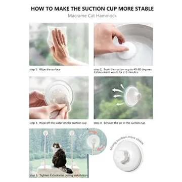 Dahey Macrame Cat Window Perch Boho Cat Hammock Wall Mounted Pet Resting Seat Bed for Indoor Cats Sa...