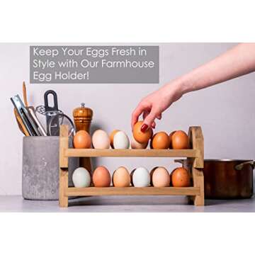 Farmhouse Stackable Wood Egg Holder l Egg Storage l Fresh Egg Storage l Wooden Egg Holder l Wooden E...