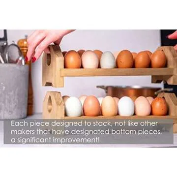 Farmhouse Stackable Wood Egg Holder l Egg Storage l Fresh Egg Storage l Wooden Egg Holder l Wooden Egg Rack l Wood Egg Carton l Egg Tray (1)