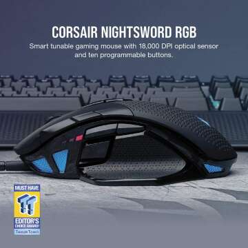 Corsair Nightsword RGB Gaming Mouse with 18000 DPI