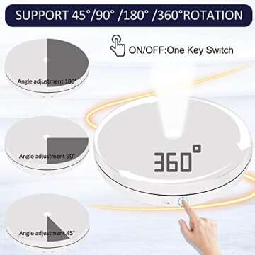 Foleto Motorized Rotating Display Stand with LED 22lb Load, 10inch/25cm 360 Degree Electric Rotating...