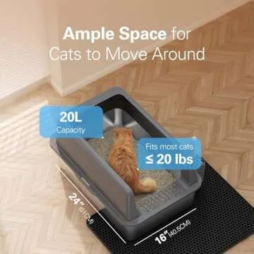 Zarler Extra Large Stainless Steel Litter Box for Cats