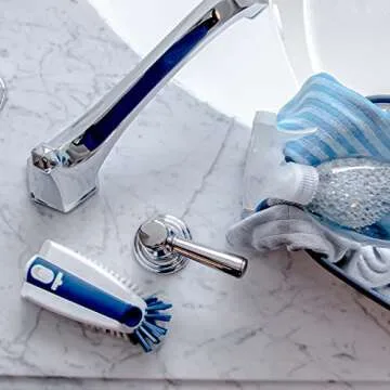 Unger Multi-Purpose Counter & Fixture Scrub Brush – Non-Slip Scrub Brush, Small Cleaning Brush, Household Cleaning Supplies, Removes Dirt & Grime, Bathroom Sinks, Kitchen Countertops & Faucets