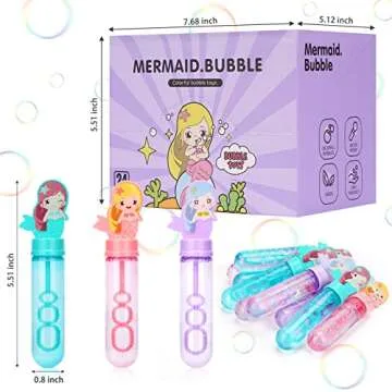 Mermaid Bubble Wands for Kids Under Sea Party Favors