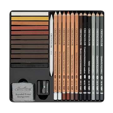 CRETACOLOR Creativo Tin Drawing 27-Piece Set